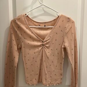 Floral Peach Long Sleeve Top